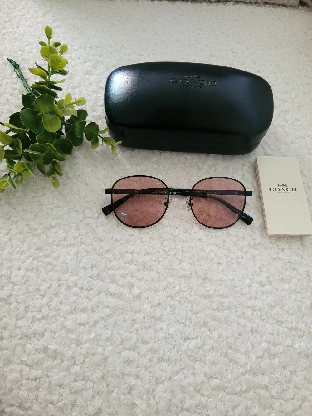 Coach Round Women's Sunglasses with Rose-Tint Lenses